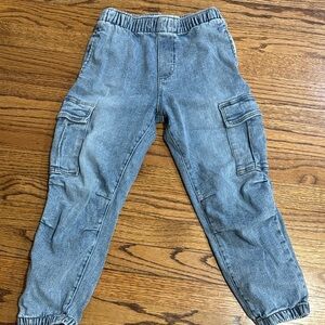 Zara Light Blue Denim Cargo Joggers